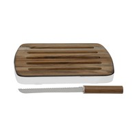 Soleil Bread Board with Crumb Catcher and Bread Knife